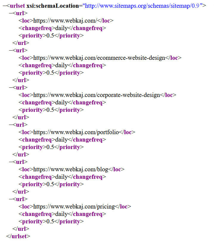 sitemap xml preview